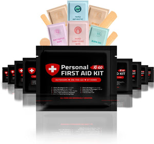 Portable Travel Size First Aid Kit - 10 Pack