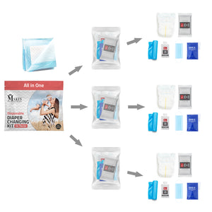 Maki's Disposable Diaper Changing Kit to Go with Contains 3 Individual Packs Size 4