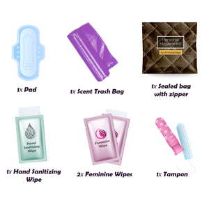 Feminine Hygiene Kit Leather Dark Pack of 10