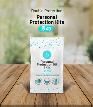 2 Piece - All-In-One Personal Protection Kit TO GO – Sanitary Kit for Optimal Protection.