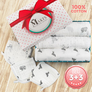 Maki's Connecting Hearts Baby Muslin Swaddle Blankets
