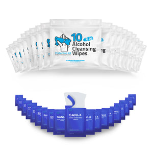 Hand Cleansing Alcohol Wipes Mini-Kit 10 Pack (Set of 10)