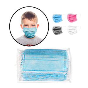 40 Pack of Kids Disposable Face Masks – Choose your Color