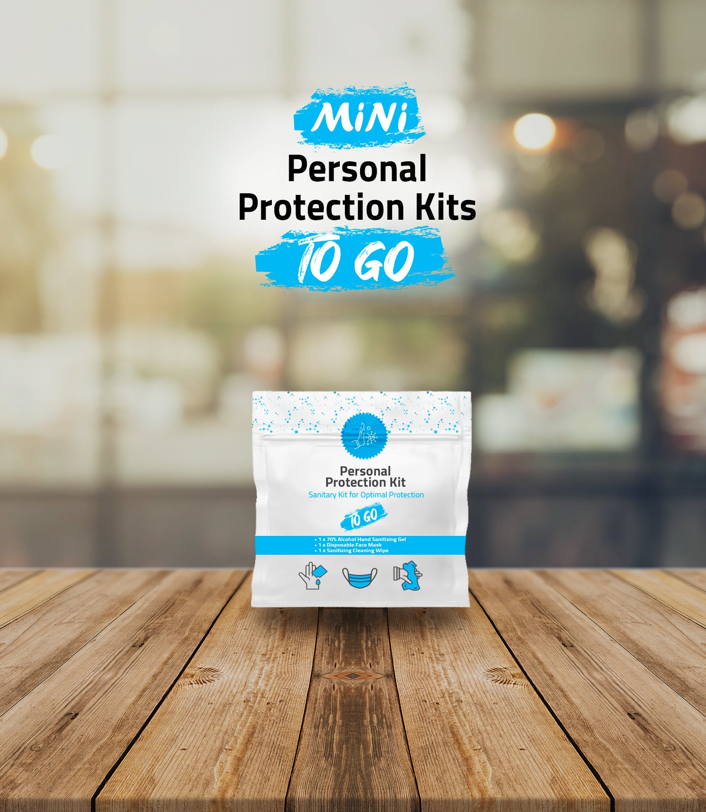 SafeAct Personal Protective Mini Supplies Kit including mask, SAKM-42-MINI