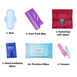 Feminine Hygiene Kit Red Purse Pack of 10